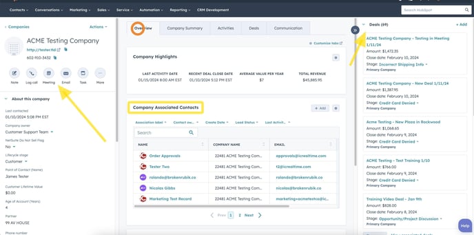 Navigating a Company Record