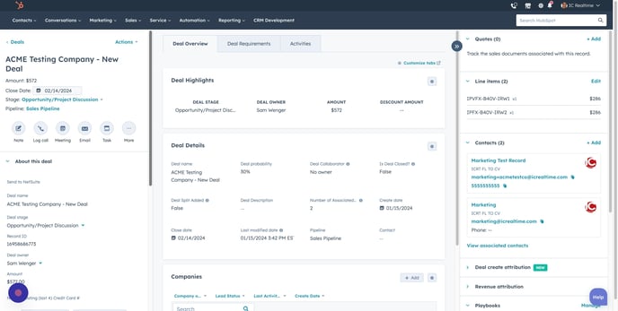 Deal Record Overview