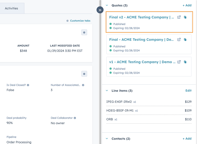 Order Procesing Error Fix Quote