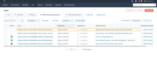 Order Processing Task Queue
