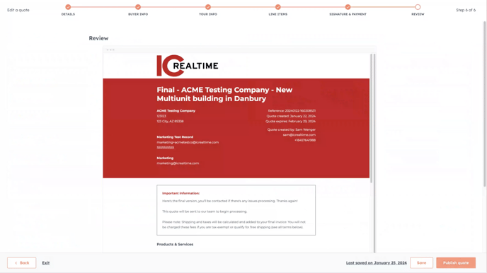 Submit for Processing - Final Review