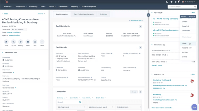 Submitting Quote - Cloning v2